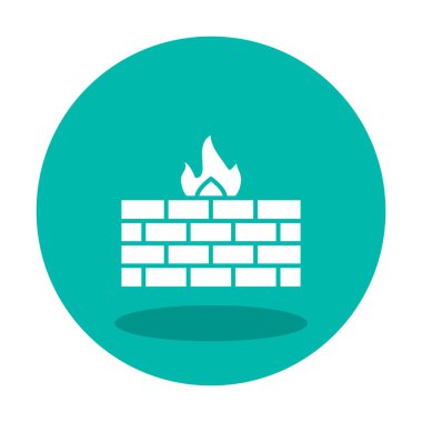 Şömine simgesinin vektör illüstrasyonu 