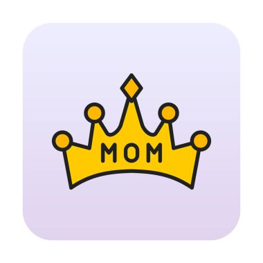 Anne tacı simgesi, vektör illüstrasyonu 