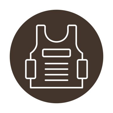 Kurşun geçirmez yelek ağ simgesi, vektör illüstrasyonu