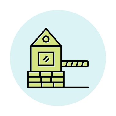 Askeri Bariyer simgesinin vektör çizimi 