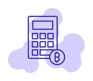 Şifreleme para birimi hesap makinesi web simgesi basit illüstrasyon