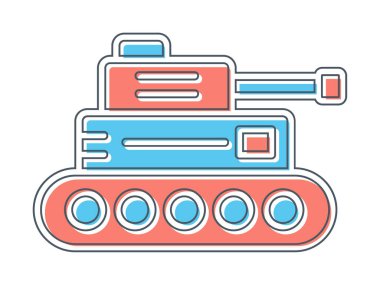 askeri tank simgesi vektör illüstrasyon