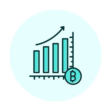 Kâr, kripto para birimi şeması, bitcoin vektör ilüstrasyonu