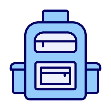 Sırt çantası düz simge vektör çizimi