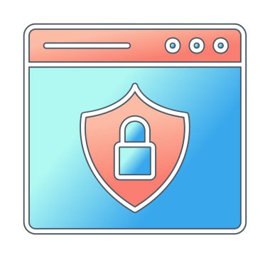 Basit Web Güvenlik simgesi, vektör illüstrasyonu