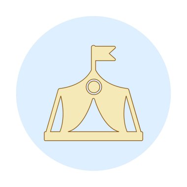 Askeri çadır simgesi, vektör illüstrasyonu