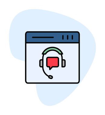 Modern Çevrimiçi Online Destekleyici element tasarımının vektör illüstrasyonu                            