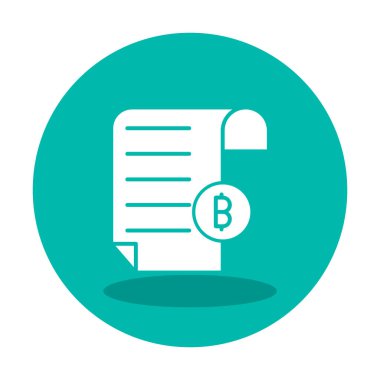 Bitcoin imzalı fatura simgesinin vektör illüstrasyonu 