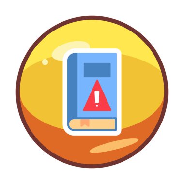 kitap uyarısı ünlem işareti vektör düz renk simgesi ile