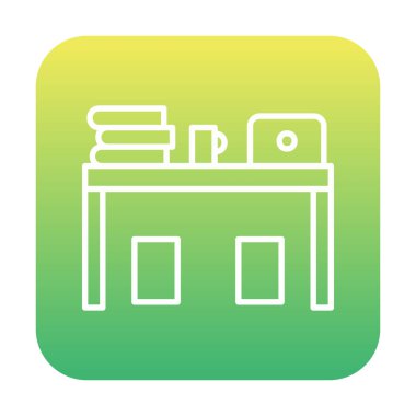 ofis masası simgesi, basit vektör illüstrasyonu