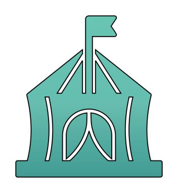 sirk çadırı simge vektör çizim