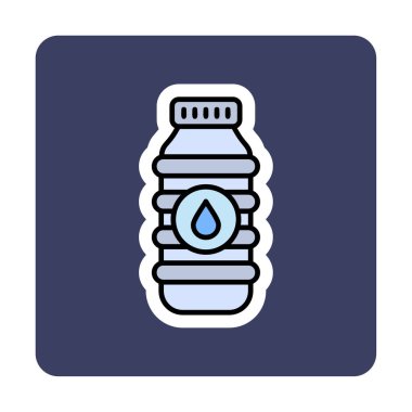 su şişesi simgesi, vektör illüstrasyonu    