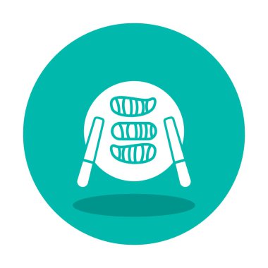 Tabak simgesinde suşi, vektör illüstrasyonu