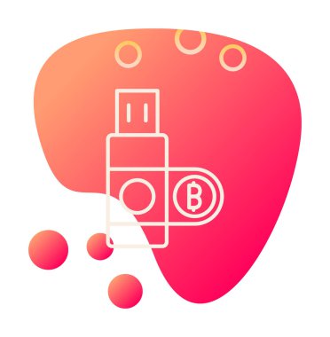 usb flash disk simgesinin vektör çizimi 