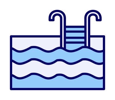  yüzme havuzu ikonu vektör illüstrasyonu