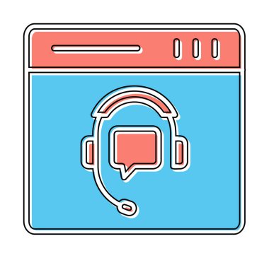 Modern Çevrimiçi Online Destekleyici element tasarımının vektör illüstrasyonu                            