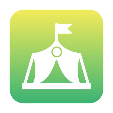 Askeri çadır simgesi, vektör illüstrasyonu