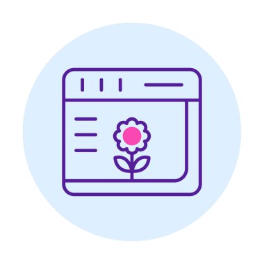 Basit Web Tarayıcı simgesi, vektör illüstrasyonu