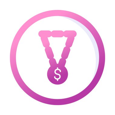 Dolar işaretli bilezik, vektör illüstrasyonu  