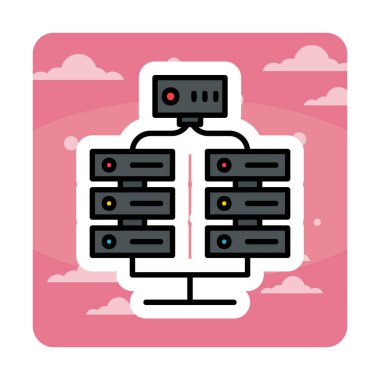 Ağ sunucu simgesinin vektör illüstrasyon tasarımı