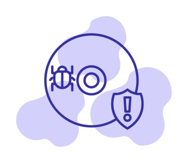 Cd Virüs simgesinin vektör çizimi 