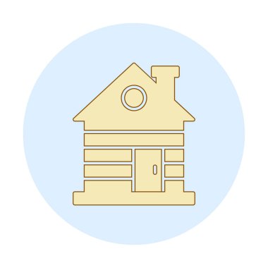 ahşap ev simgesi, vektör illüstrasyonu