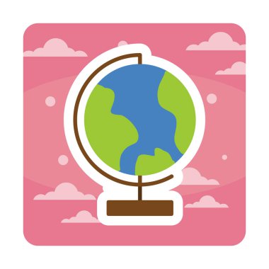 dünya ikonu vektör illüstrasyon tasarımı