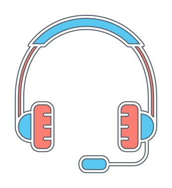 kulaklıklar düz simge, vektör illüstrasyonu