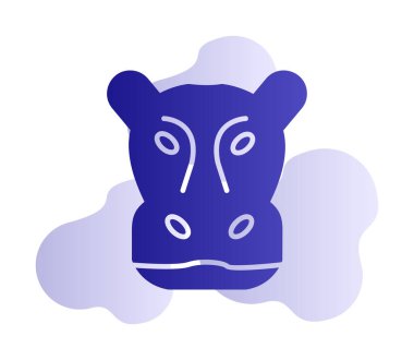Hippopotamus baş ikon vektör çizimi