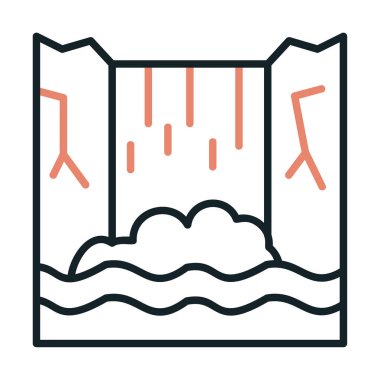 Basit Waterfal simgesi, vektör illüstrasyonu