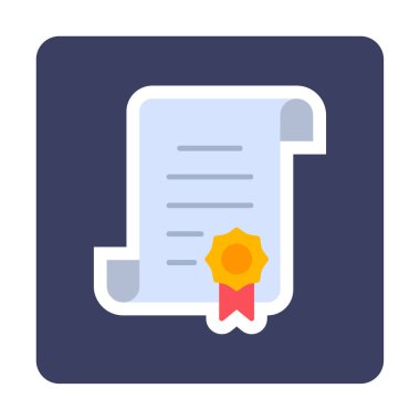 Sertifika vektör simgesi modern basit illüstrasyon                                 