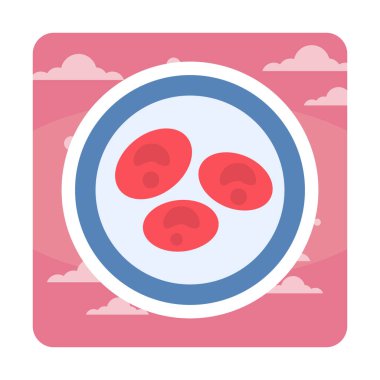 Bakteri petri kabı ve bakteri vektör simgesi 