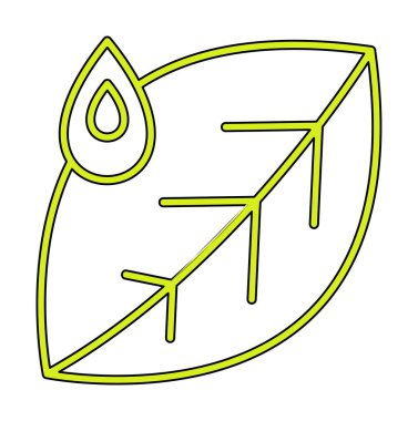 Su damlası ve yaprak simgesinin vektör çizimi