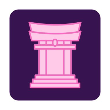 Basit Japon Tori Kapısı simgesi, vektör illüstrasyonu