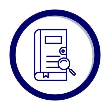 Büyüteç vektör çizimi olan bir kitap. Arama Kitabı kavramı                  