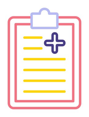 Tıbbi pano simgesi. Web için Tıbbi Rapor vektör simgesinin özet çizimi               