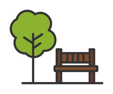 Yedek vektör renk simgesine sahip park 