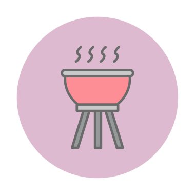 Barbekü. Web simgesi basit illüstrasyon                  