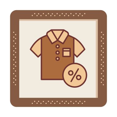 İndirimli Tshirt simgesi vektör illüstrasyonu