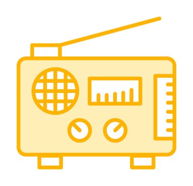 Düz radyo ikonu. özet çizim vektörü