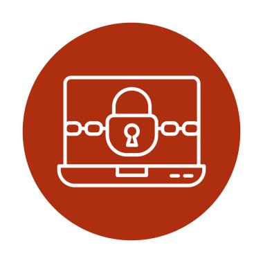 Basit düz Ransomware bilgisayar çizimi  