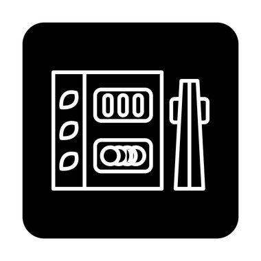 Basit Japon Bento kutusu simgesi, vektör illüstrasyonu