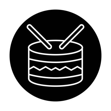 davul simgesi doğrusal vektör illüstrasyon tasarımı