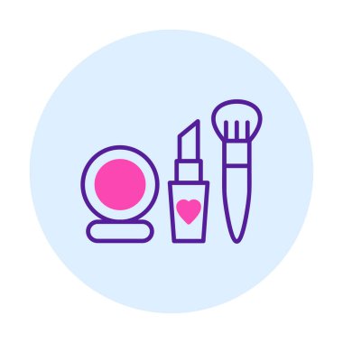 Makyaj araçları web simgesi, vektör illüstrasyonu