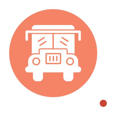 düz okul servis simgesi illüstrasyonu 