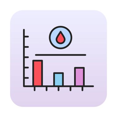 Şeker seviyesi grafik simgesi, vektör illüstrasyonu  