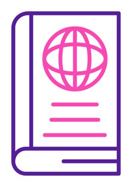 Basit Dünya Kitabı simgesi, vektör illüstrasyonu