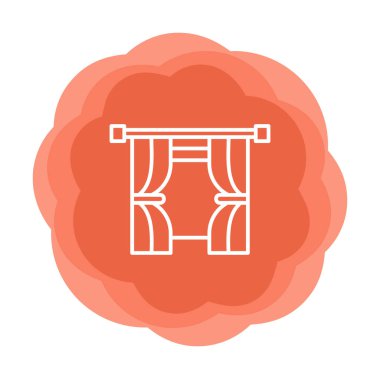 Tiyatro perdeleri simgesi, vektör illüstrasyonu 