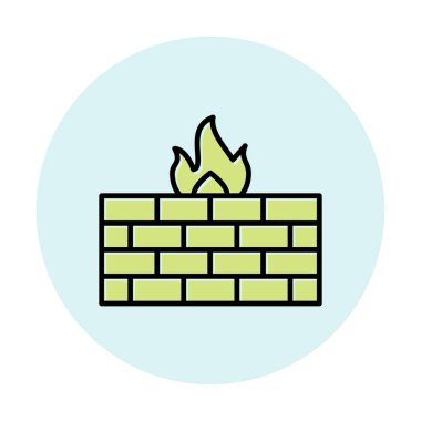 Şömine simgesinin vektör illüstrasyonu 