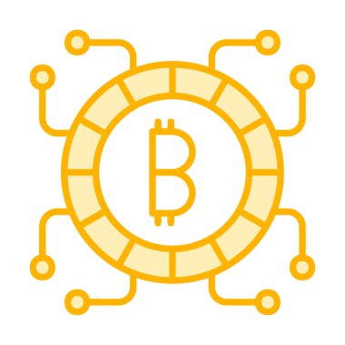 Basit bitcoin simgesi, vektör illüstrasyonu